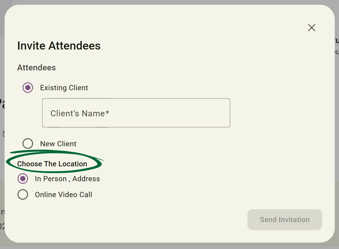 Select a Location screenshot